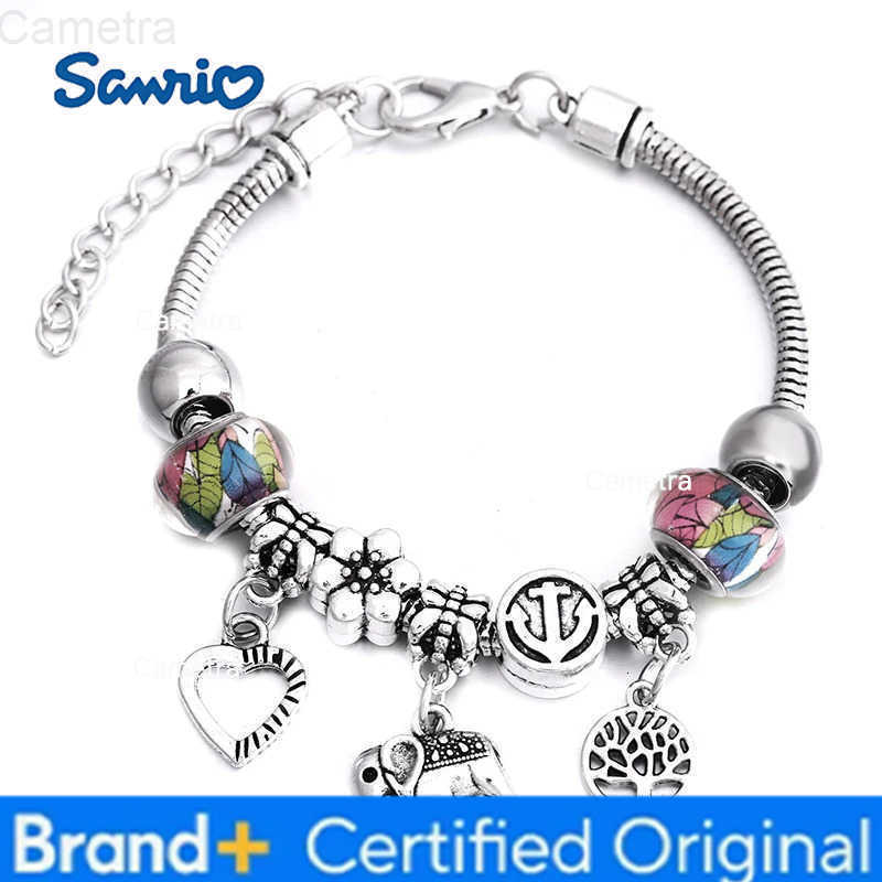 Sanrio Fashion Glamour Bangle Jewelry 6 Colors Metal Lobster Buckle Snake Chain Beaded Bangles For Women Summer Bracelet Romantic Gift H251229