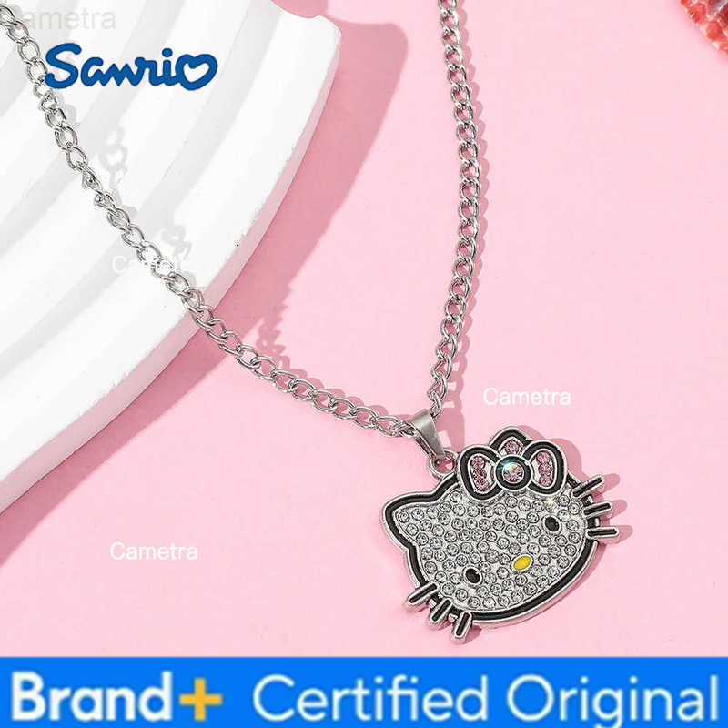 Sanrio Y2k Hello Kitty Clavicle Necklace Alloy Crystals Female Charms Rhinestone Pendant Jewelry Women Girl Gift H251229