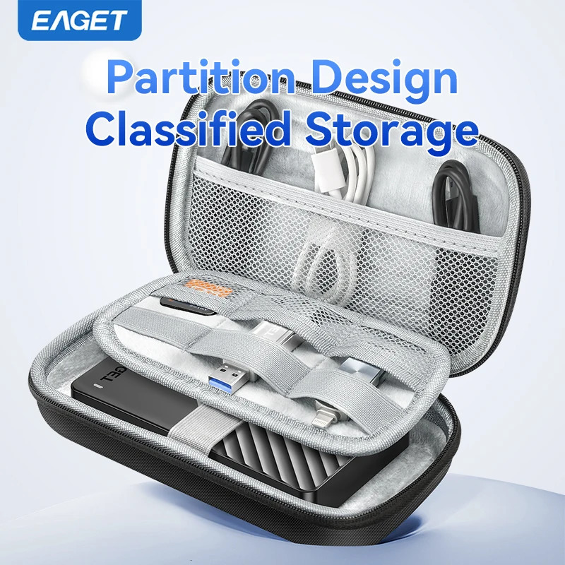 Eaget 25 Inch HDD Box Bag Case Portable Hard Drive Bag for External Portable HDD hdd box case storage Protection Black 251224