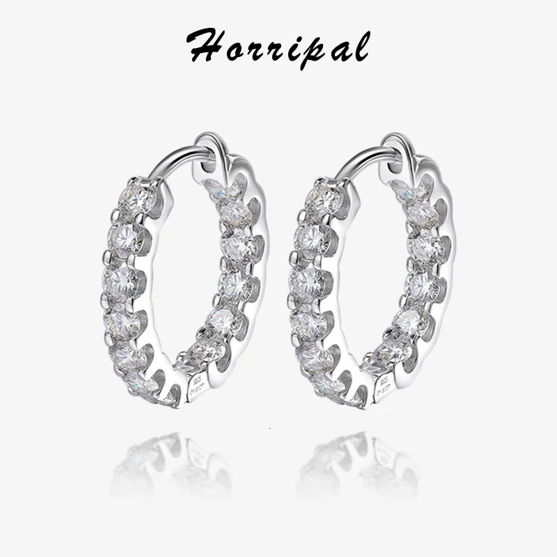 Hoop Earrings for Women 26ct D Color Sparkling Diamond with GRA s925 Sterling Sliver Plated 18k Gold Hip Hop Earring 251224