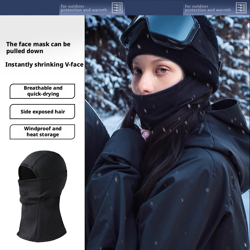 Fashion Face Masks Winter Full Face Mask Balaclava - Windproof Cold Weather Face Cover Neck Warmer for Skiing Motorcycle Hiking (Black) Maskset006