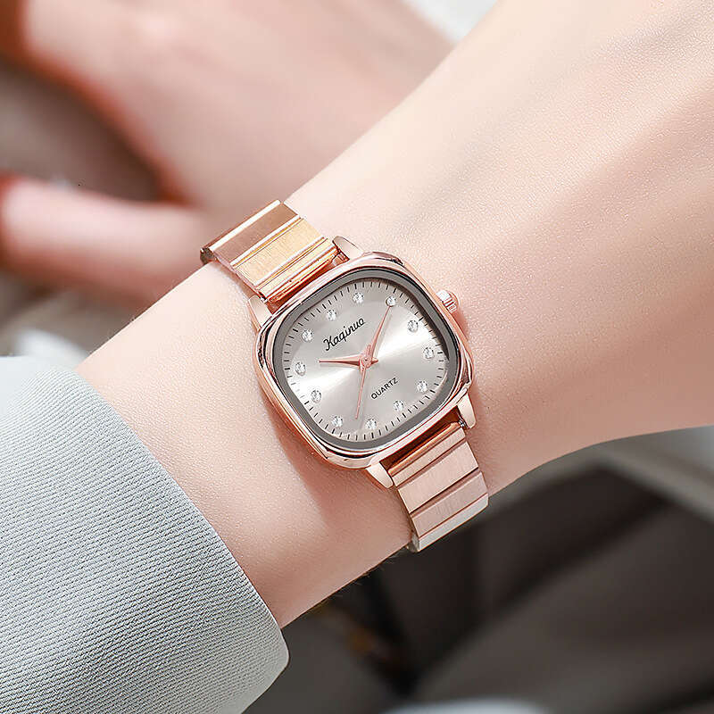 Gold Light Luxury Oval Square Dial Women's Watch, Design Niche Steel BandQuartz Wristwatch