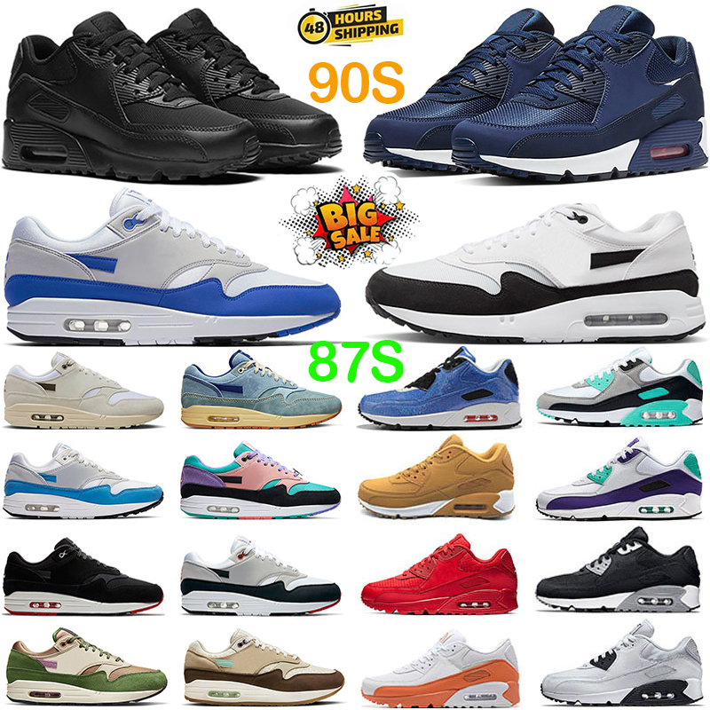 Designer 87 Running Shoes 90 Men Women 87S 90S Runner sneakers White Black Royal Blue Green Anthracite Bone Wild Violet Psychic Pink trainers outdoor sports 36-45