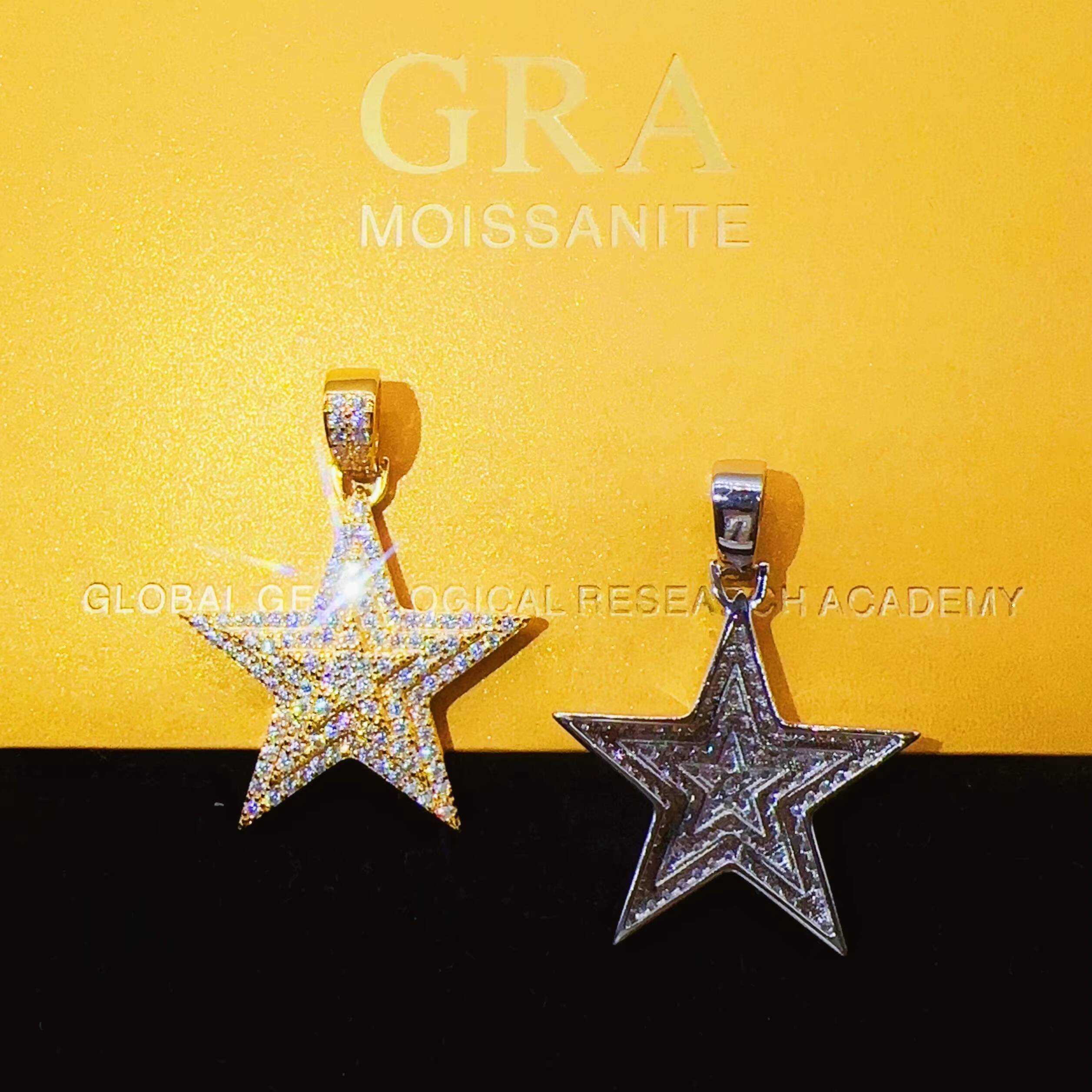 Fine Moissanite Jewelry Hip Hop Pendant 925 Sterling Silver NECKLACE Iced Out VVS Diamond CHAIN Star Pendant