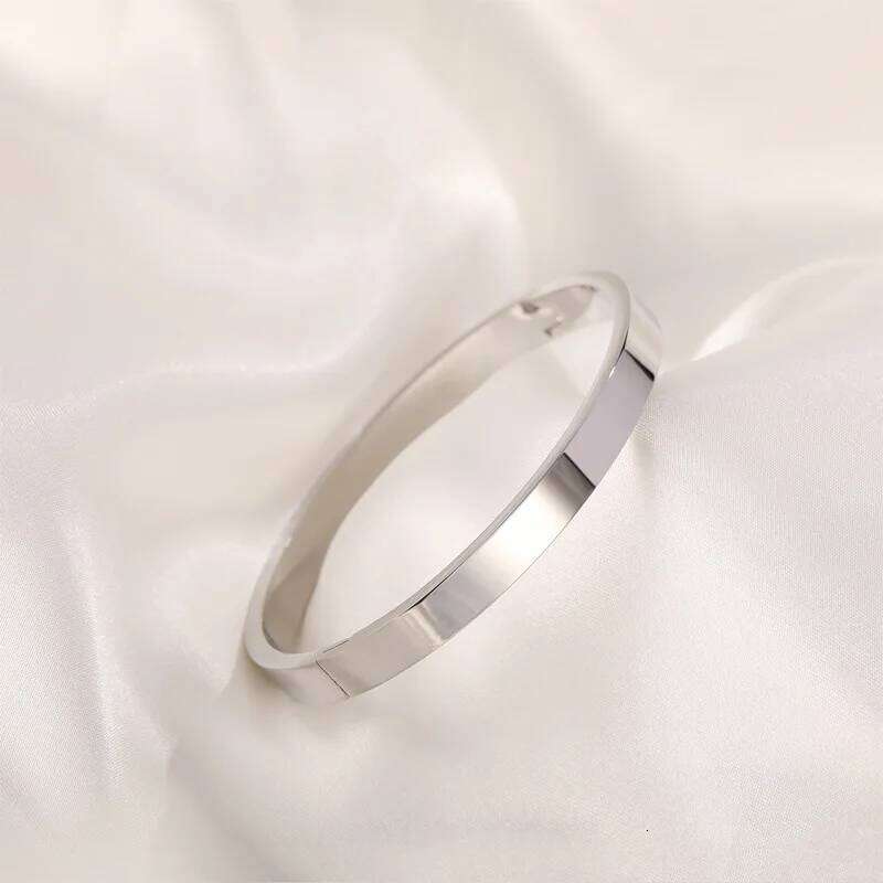 ZAKOL Minimalist Stainless Steel Pure Gold Plated Plain Pattern Bracelet for Women Simple Stackable Bracelets Jewelry Gift