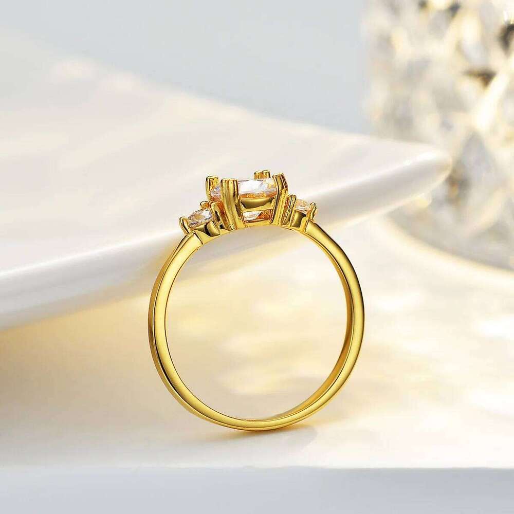 14K Yellow Gold 1ct All Moissanite Rings for Women Luxury Quality Jewelry Sparkling Lab Diamond Wedding Band GRA 899