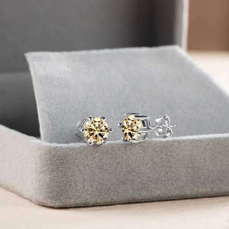 Solitaire moissanite set 925 Sterling Silver Party Wedding Rings Earrings Necklace For Women Bridal Moissanite Jewelry b38