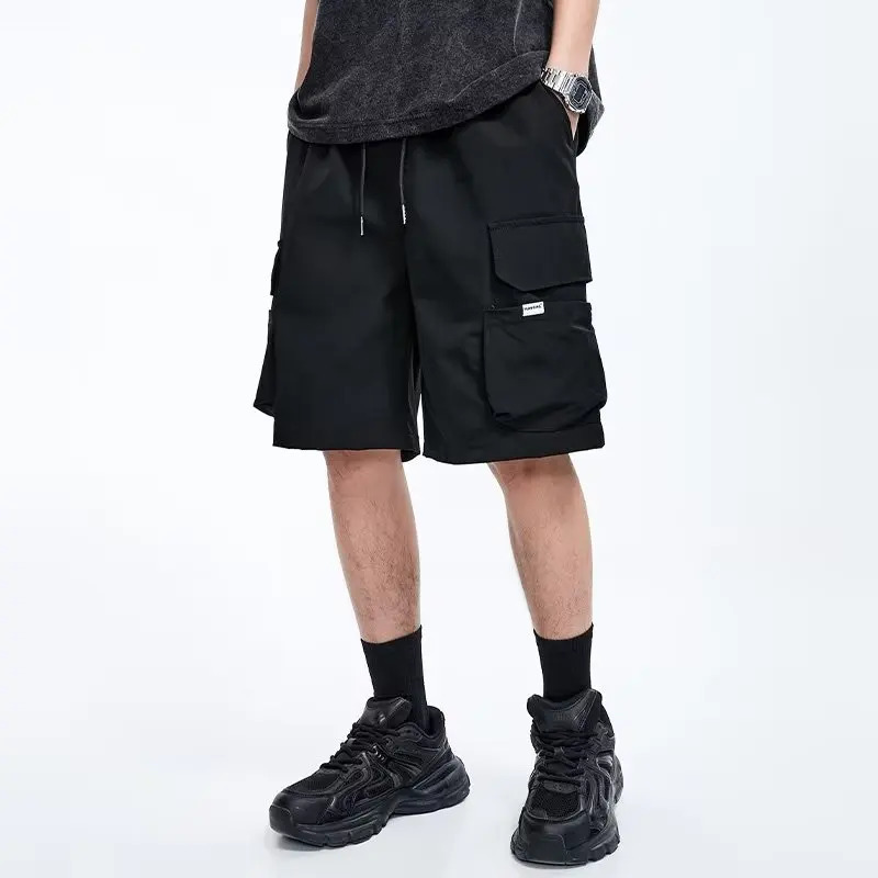 Overalls short mens summer style baggy straight cropped pants 251223