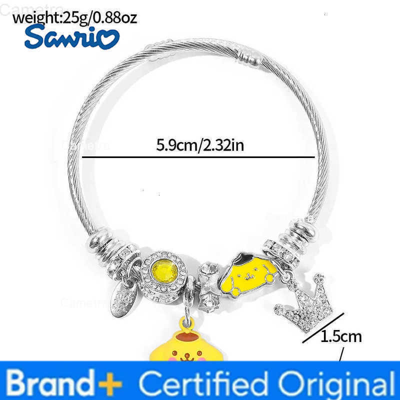 Sanrio Cute Lovely Pompompurin Diy Charms Beads Bracelets Adjustable Cuff Bangles Accessories Birthday Gifts H251229