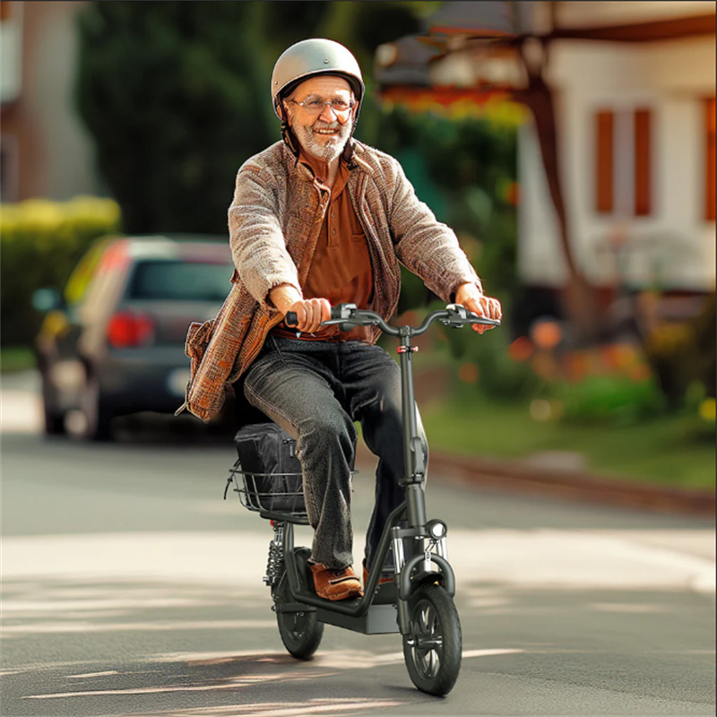 EU Warehouse iScooter i12 500W Electric Scooter 15.6 MPH Max Range 21 Miles Peak 500W Motor 36V 7.5 AH Electric Scooter With Seat & Carry Basket