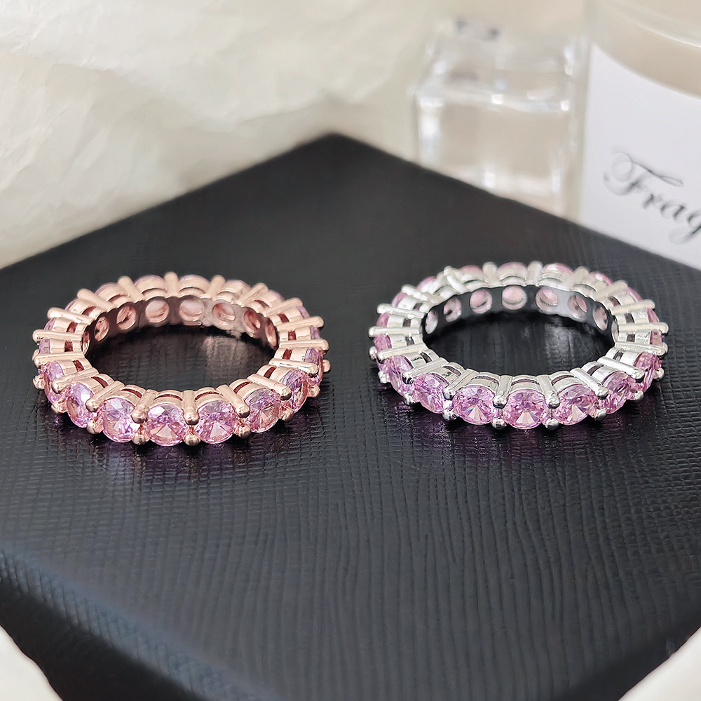 Luxury Brand Designer Jewelry European And American New Product Wholesale Colorful Zircon Ring Niche High-End Trendy Exquisite Hot Sale R5696