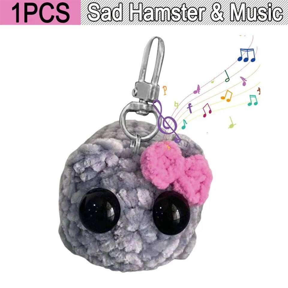ZAKOL Sad Hamster Violin Song Plush Keychain Bag Charm Funny Cute 2024 Tiktok Key Ring Accessories Gift for Girlfriend