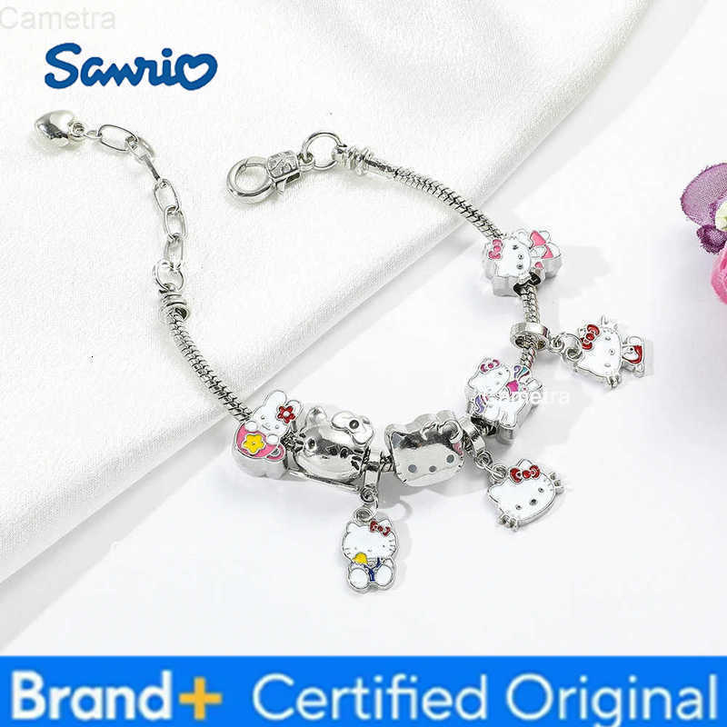 Sanrio Hello Kitty Bracelet Charms Metal KT Bangles Women Accessories Bracelets Y2k Jewelry Making Kit Kids Girlfriend Gift H251229