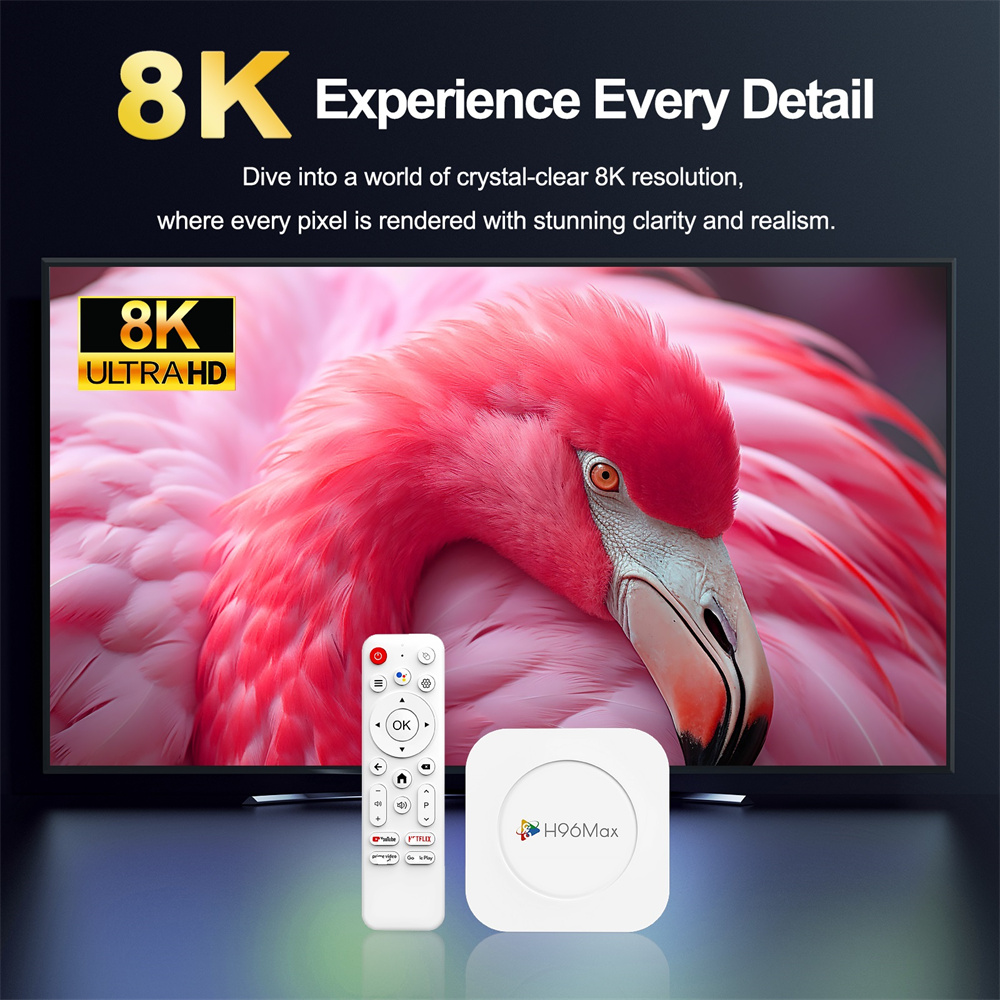 Ship From France H96 MAX M1 PLUS Rochip rk3528 Smart TV Box Android 14 Smart 4GB RAM 32GB ROM TV BOX