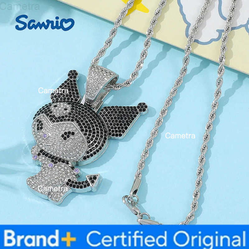 Sanrio Kuromi Rhinestone Necklace - Kawaii Anime Pendant Jewelry - Hip Hop Gothic Unisex Chain - Festival Cosplay Gift for Women H251229