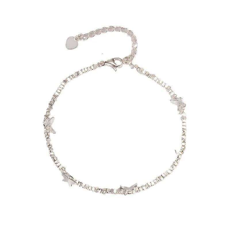 VENTFILLE 925 Sterling Silver Butterfly Bracelet for Girl Bead String Design Insect Fashion Versatile Jewelry Gift 25H1229