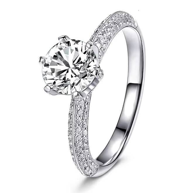 925 Sterling Silver 1ct Moissanite Engagement Ring Jewelry Lab VVS Diamond Wedding Rings for Woman
