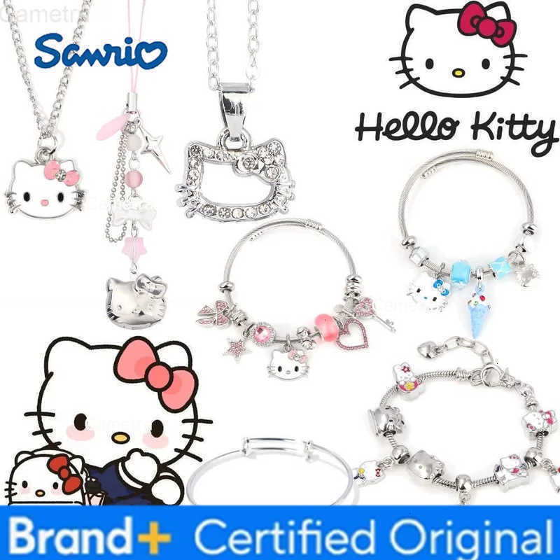 Sanrio Cartoon Anime Bracelet Hello Kitty Kawaii Collar Metal Pendant Bracelets For Women Girl Fans Friends Couple Charm Jewelry H251229