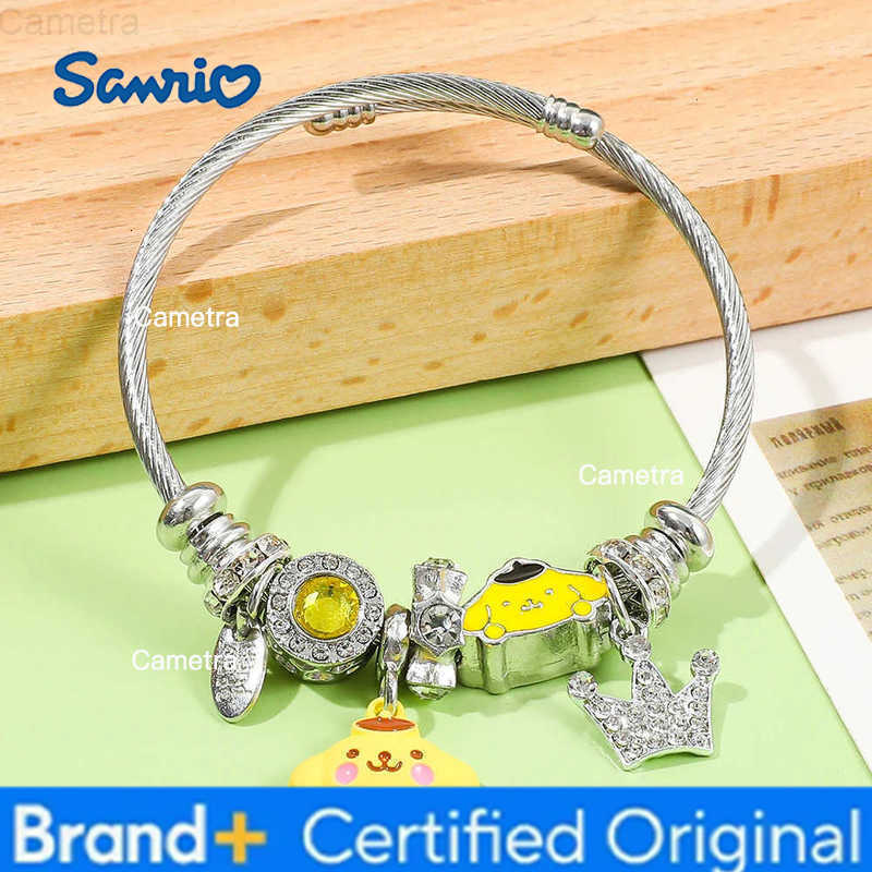 Sanrio Cute Lovely Pompompurin Diy Charms Beads Bracelets Adjustable Cuff Bangles Accessories Birthday Gifts H251229