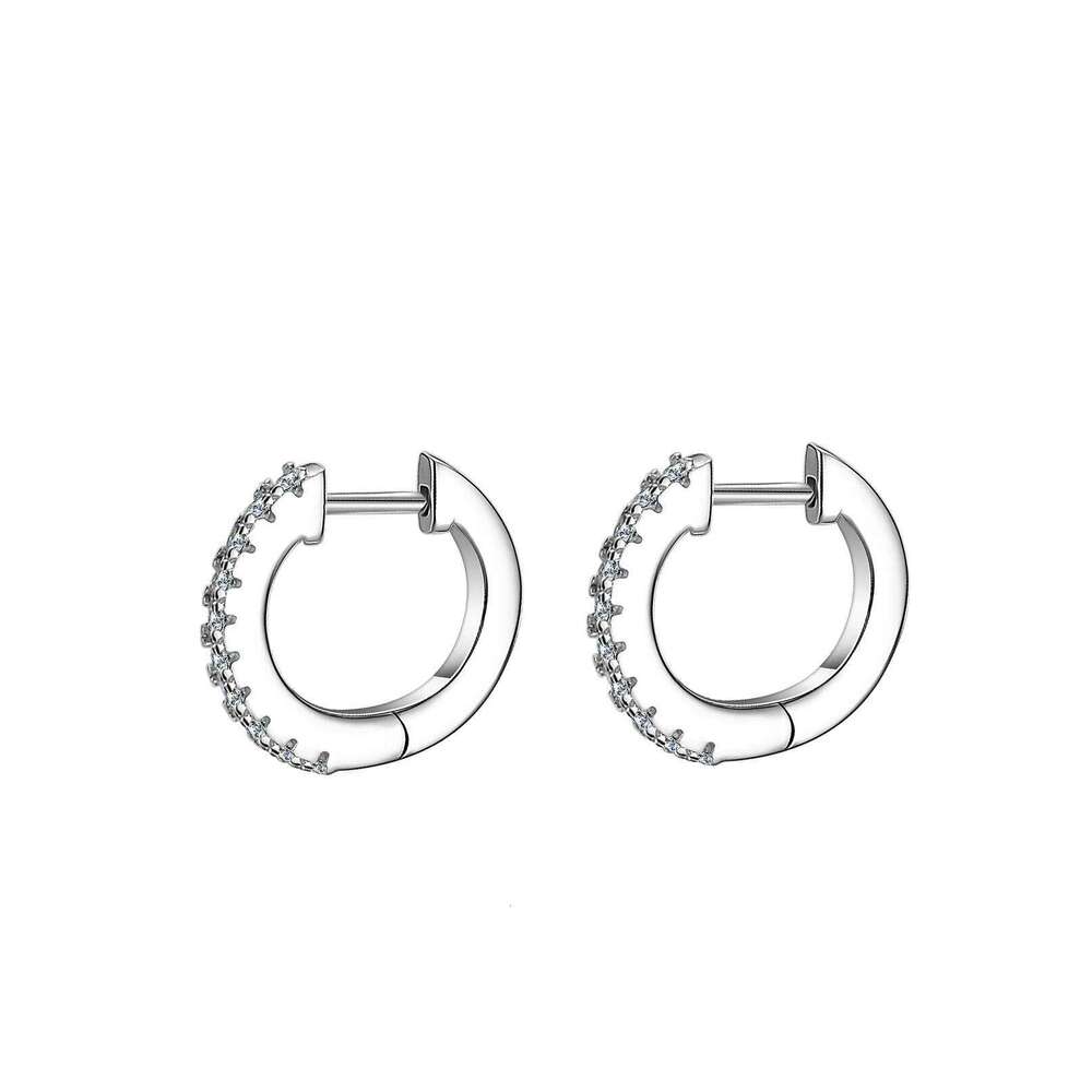 D Color Moissanite Hoop Earring 925 Sterling Silver Plated with 18k Gold Earrings for Women Party Wedding Jewelry Wholesale b00