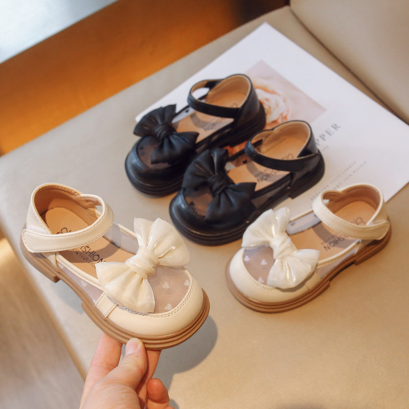 sandals girls sandals bao head summer small leather shoes soft sold princess nonslip girls breathable single shoes