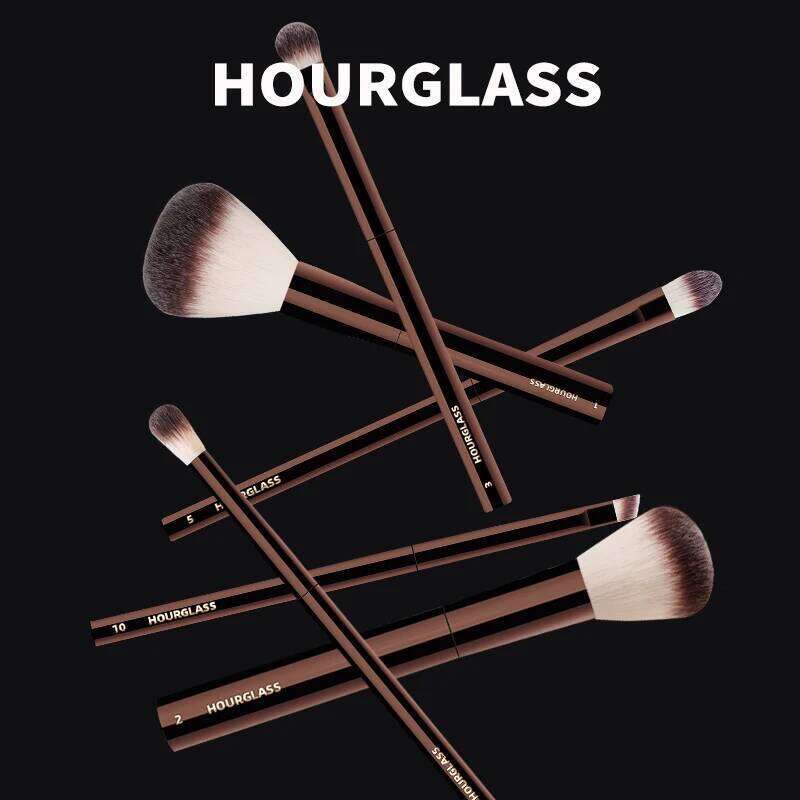 Hourglass Makeup Brush- No.18 Veil Soft Fiber Hair Double Head Powder Fashion Design Single Face Brush 25T1229
