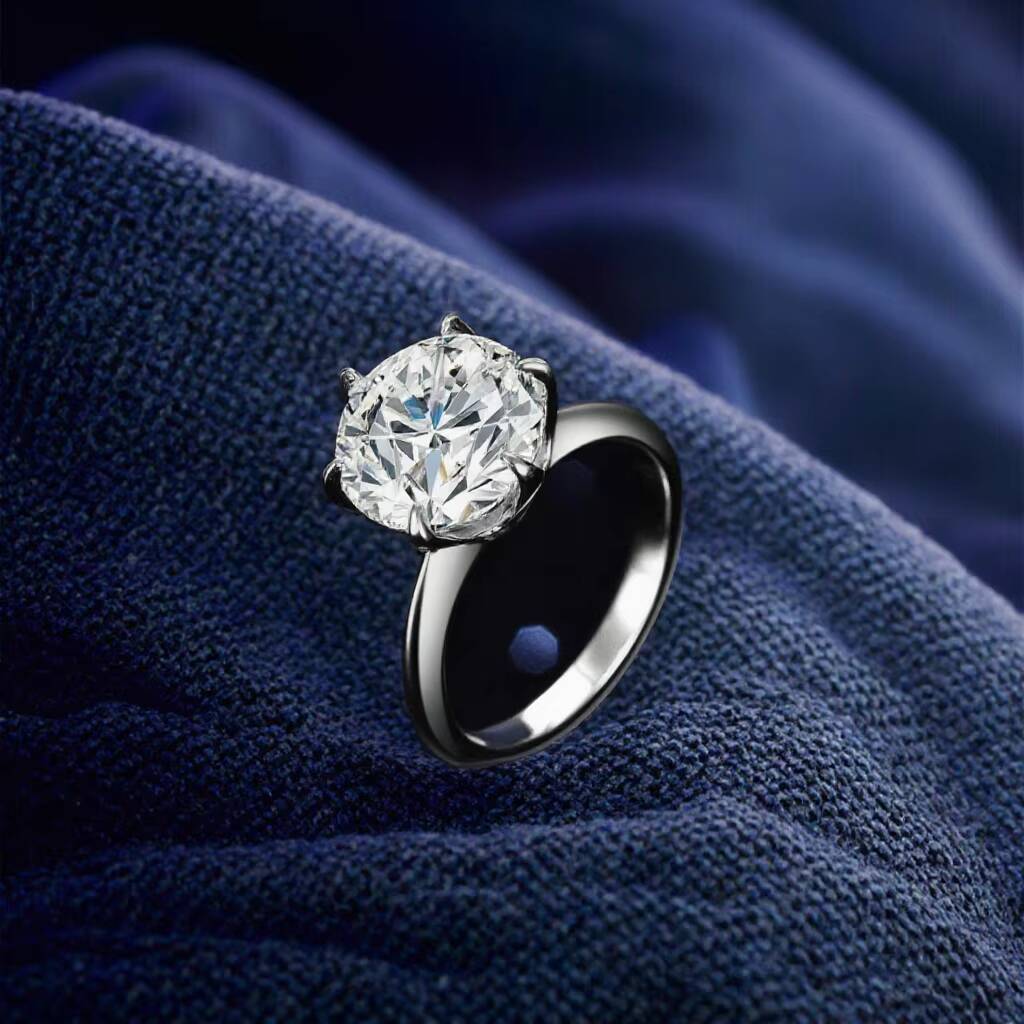 Custom 10ct Moissanite Ring Round Cut VVS S925 Sterling Silver Gold Plated Ring Moissanite Engagement Ring