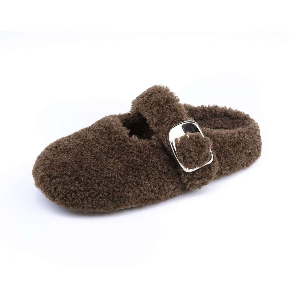 Winter New Thick-Soled Half-Cup Women's Wear, High-End Feel, Internet Celebrity Style Furry for Women, Outdoor Wear Warm Cotton Shoes