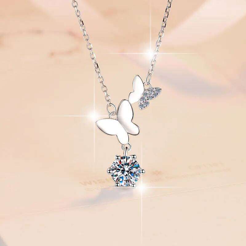 1ct Moissanite Woman Pendant Sier For Women Chains Party Bridal Fine Jewelry 925sterling Silver Necklace 332