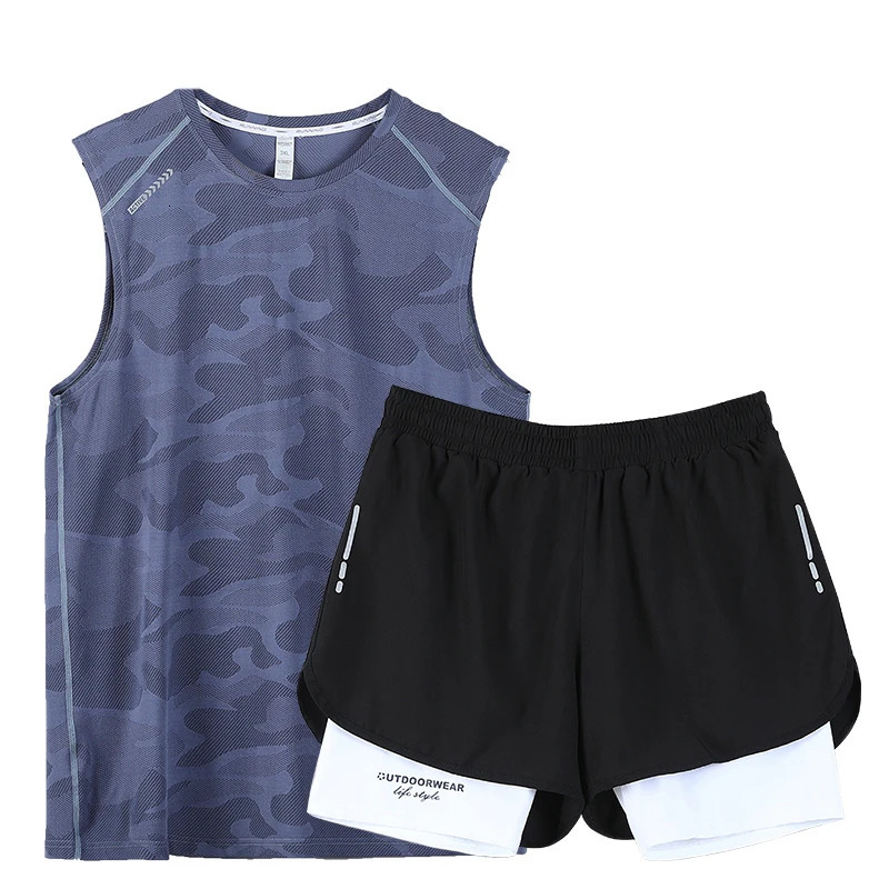 Gym Clothes Men Sport Suits Running Sets Compression Fitness Tshirts Quick Drying Sportswear Jogger VestShorts 251219