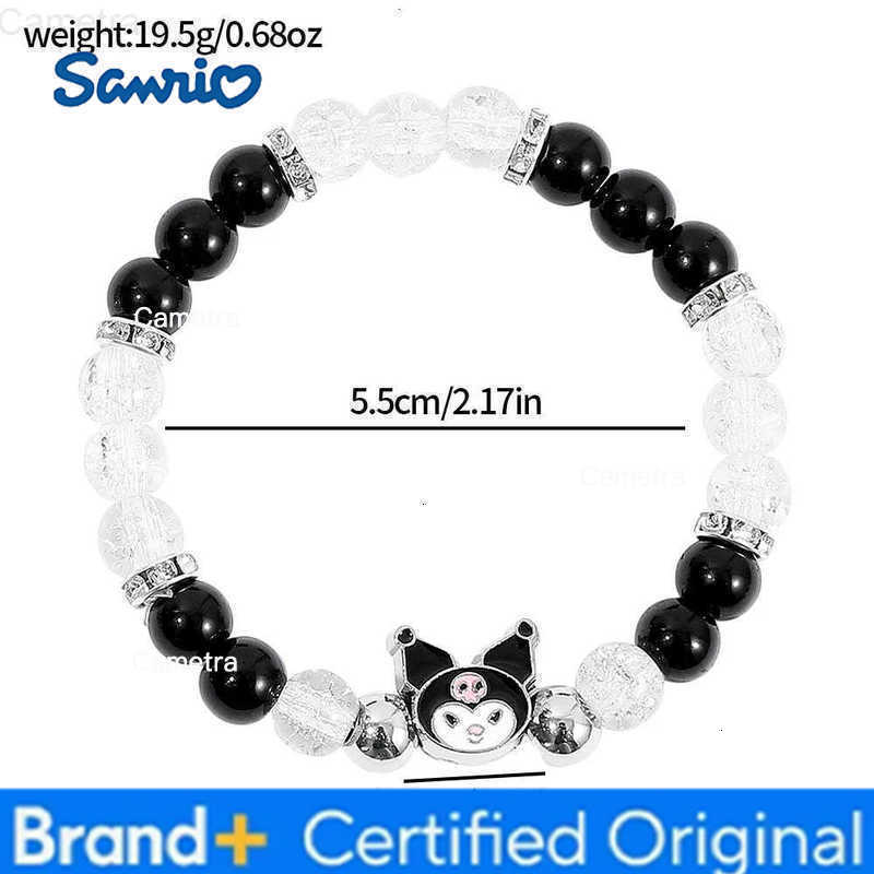 Sanrio Kawaii Kuromi Beaded Bracelet Charm Creative Character Jewelry Accessory for Girls and Women Unique Gift H251229