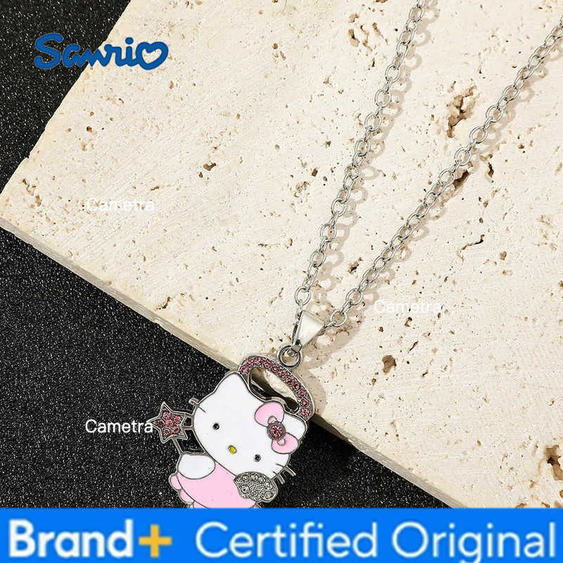 Sanrio Hello Kitty Anime Necklace Creative Cute Rhinestone Necklace Girls Birthday Party Jewelry Gifts H251229