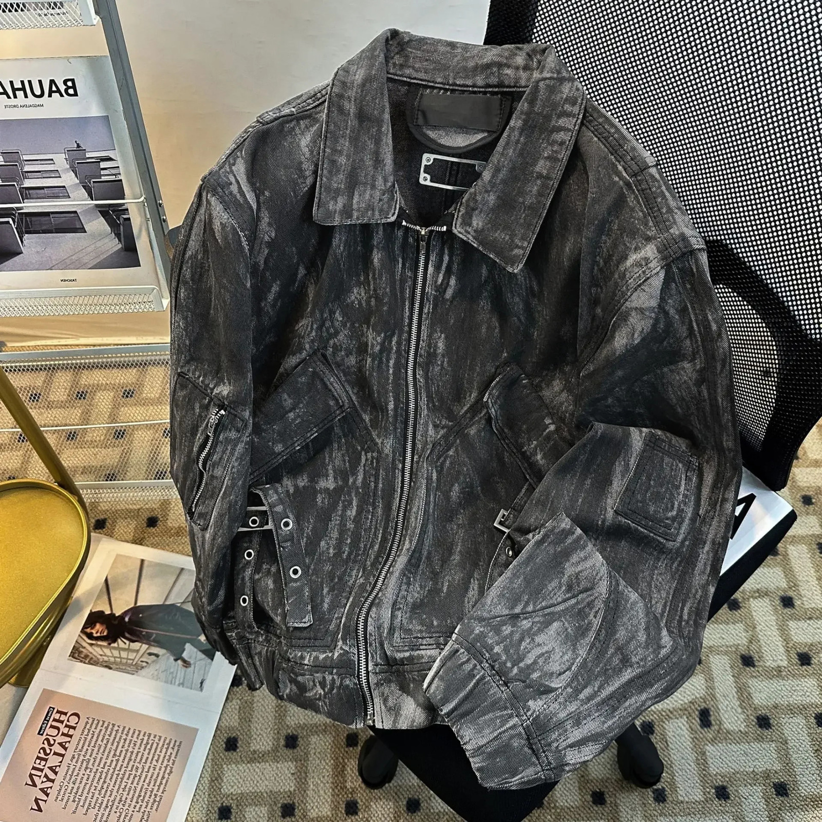 American Washed Heavy Duty Vintage High-End Mens And Womens Loose Casual Denim Jacket Fashionable Casual Outerwear 251223