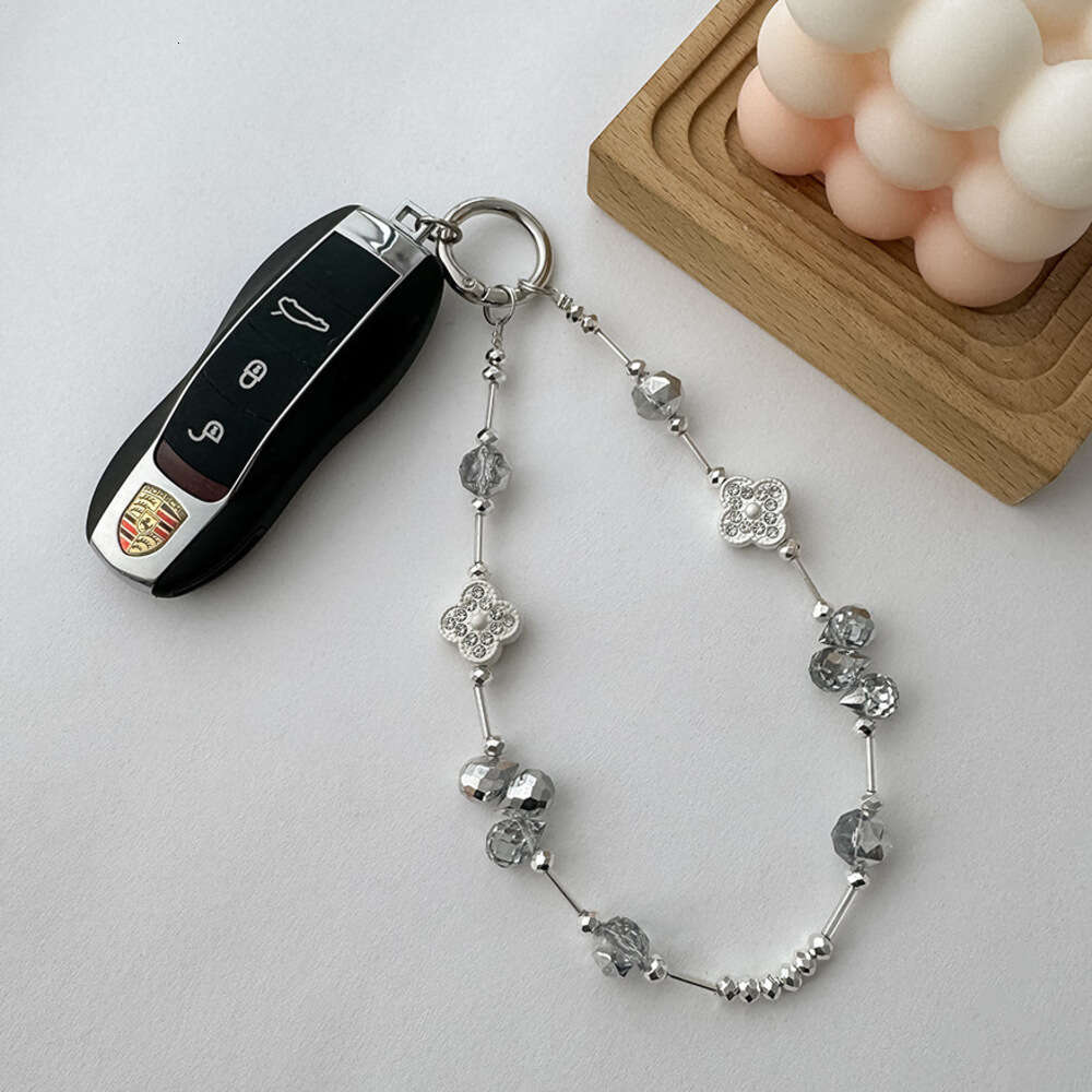 Women's Keychain Ornament Hanging Chain Metal Keyring Key Wallet Hot Sale New Accessories Pearl Bow Pendant Jewelry Earphone Case White Free Ship