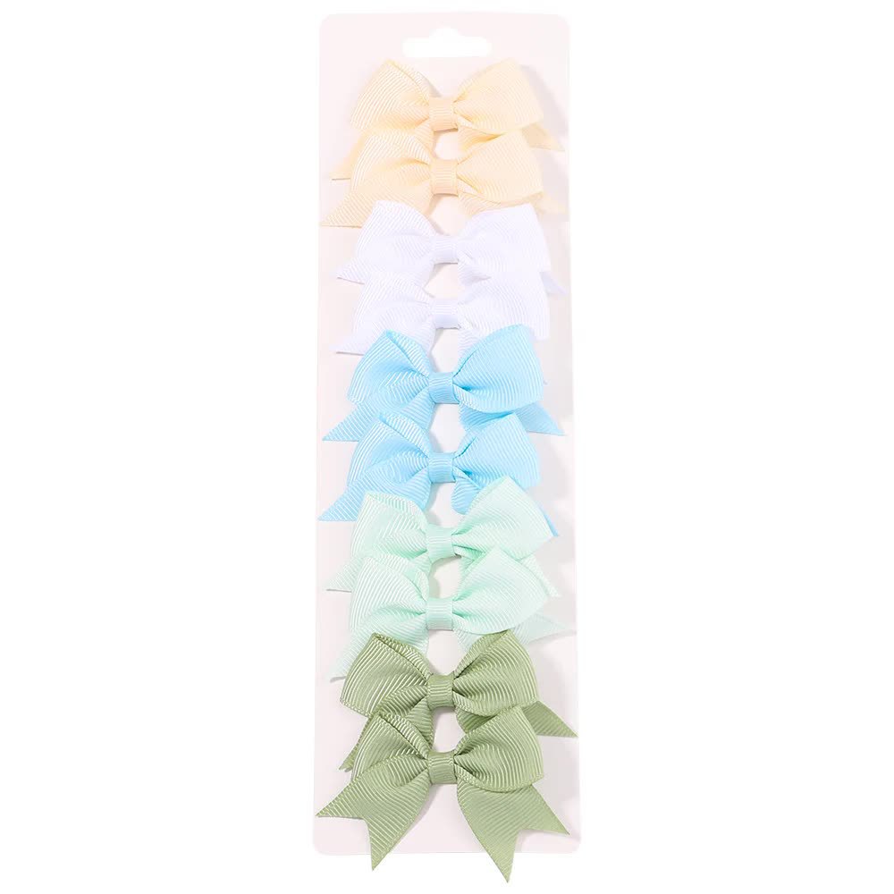 10Pcs/set Toddler Bows Hair Clips for Baby Newborn Handmade Ribbon Bowknot Infant Hairpin Barrettes Kids Hair Accessories C2024