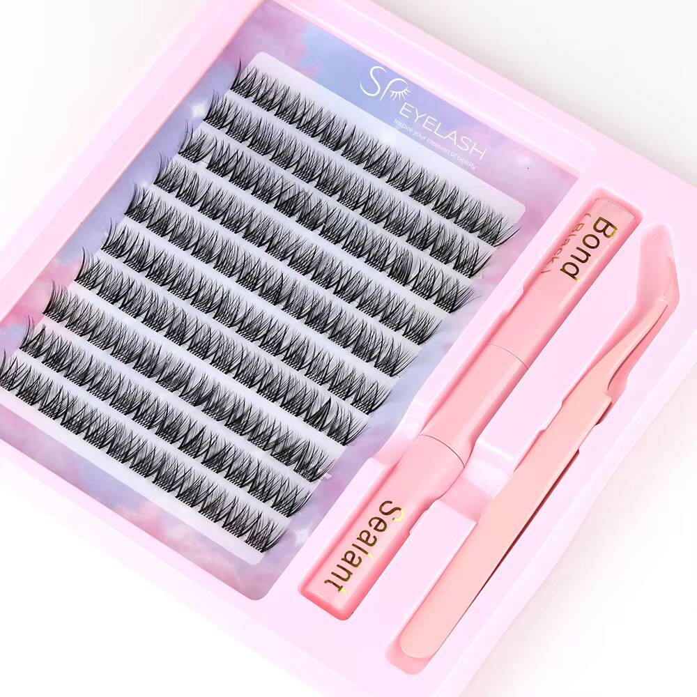 SP EYELASH Wholesale Customization Diy Cluster Lashes Private Label C D Curl Segment Pre-Cut Extension Kit DIY Lash Clusters