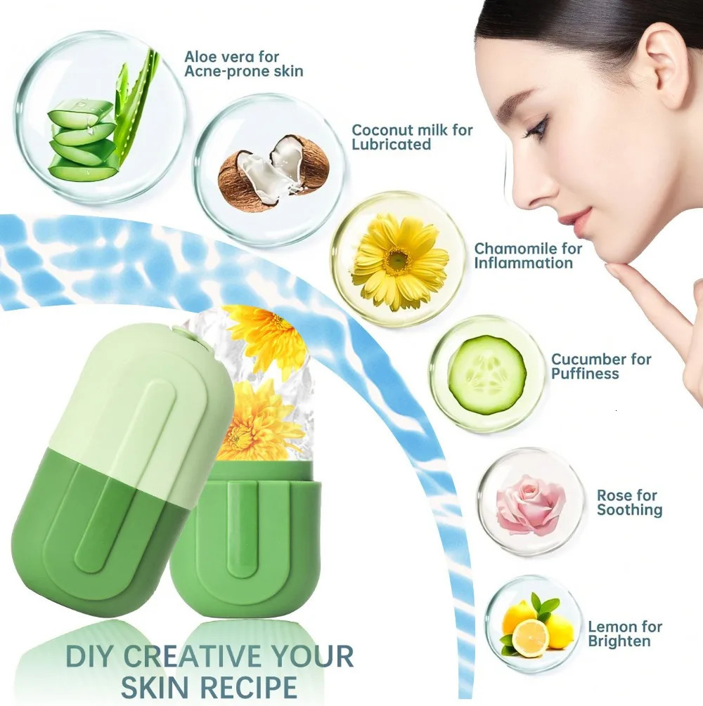 Ice Roller for Face Silicone Face Lifting Contouring Tools Ice Cube Roller Neck Eye Facial Massager Beauty Hielo Skin Care Tools 251222