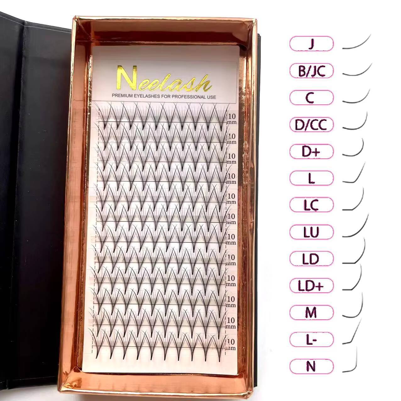 Large Tray with 320 Premade Fans Pointy Sharp Slim Tips Heat Bonded Volume Lashes Eyelash Extension