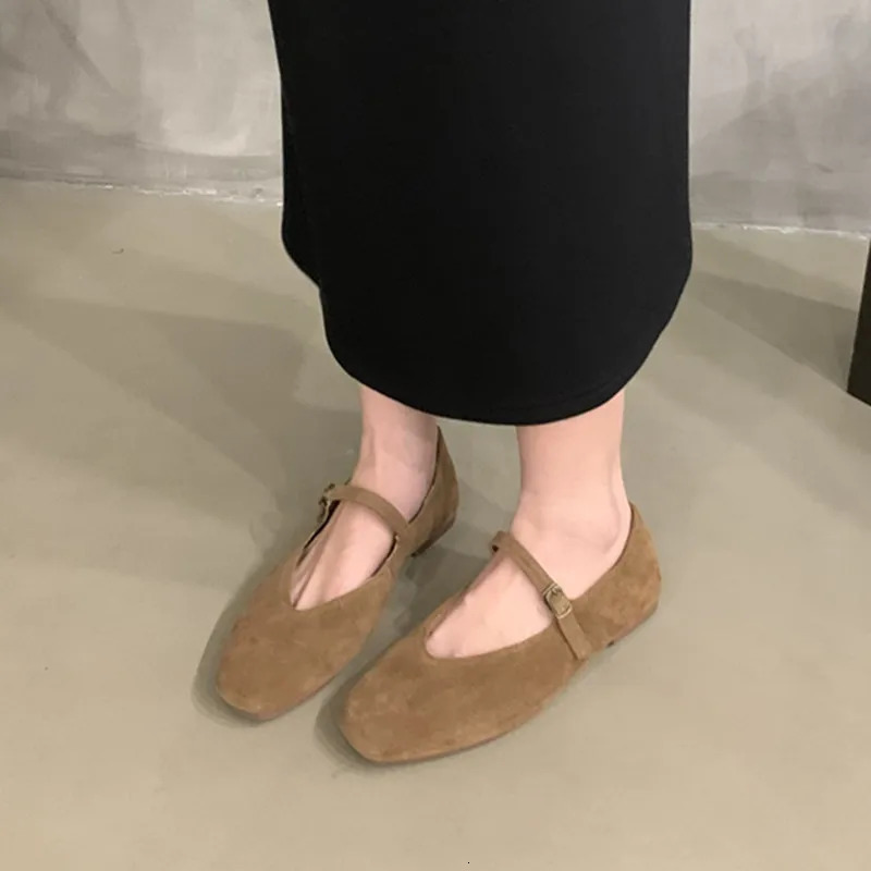 Bailamos Women Flats Round Toe Shallow Slip On Ladies Casual Ballet Shoes Soft Leather Eelgant Dress Shoes Mujer Size 251217