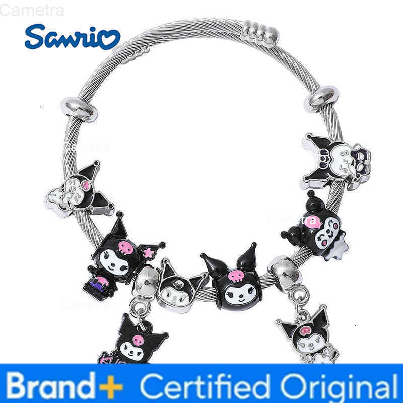 Sanrio Kuromi Cartoon Cute Bracelet Exquisite Charm Bangle for Girls And Women Fashion Jewelry Accessory Gift H251229