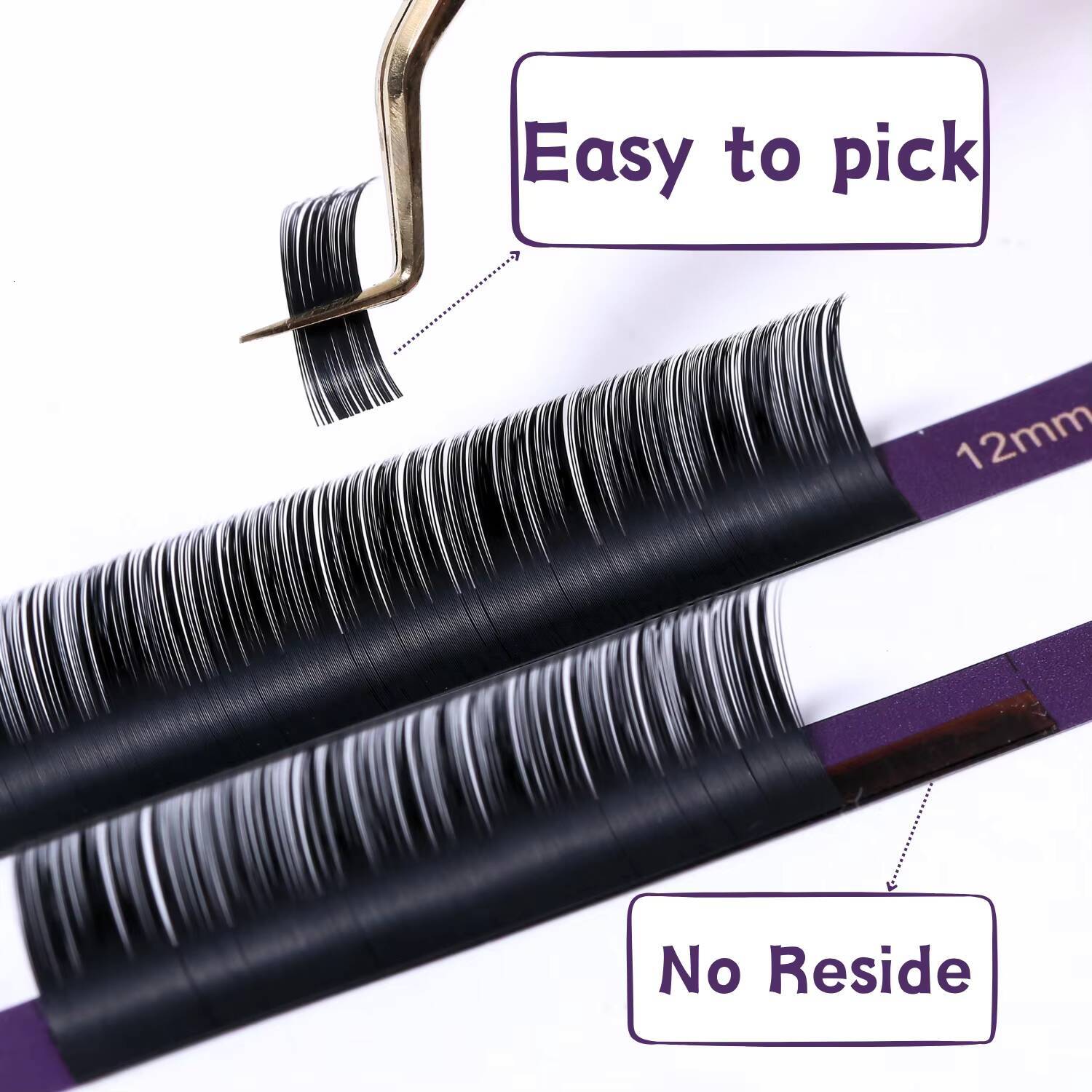 DancingSwan 2025 Most Popular PBT Volume Soft Lash Extensions Mega Russian Volume Bottom Lashes C Curl Lashes Trays