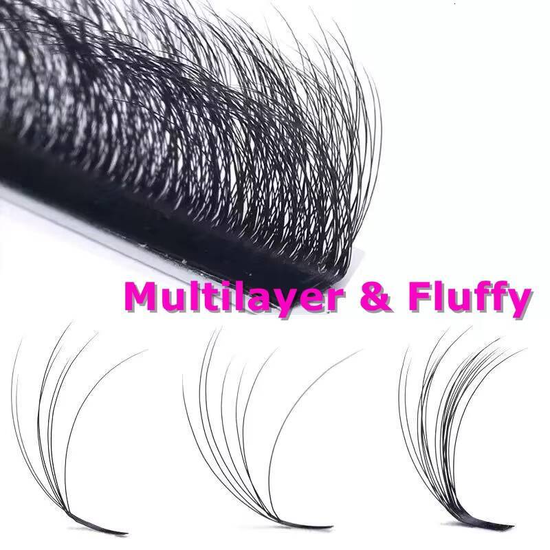 Private Label 3D Multi-Layer Camellia Eyelash Extensions Wild Fluffy DIY Eyelash Extensions Soft Easy Fan Pre-Made Dense Lashes