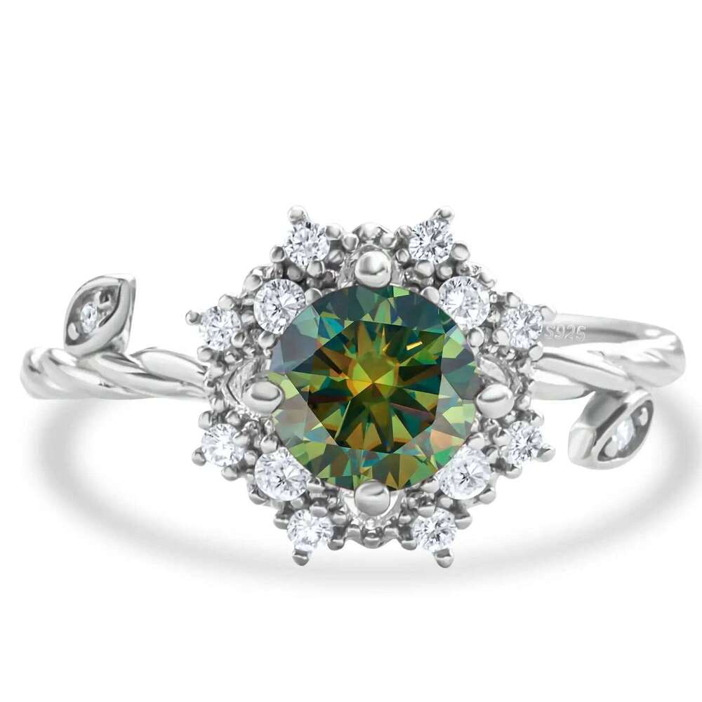 1 Ct Rainbow Color Moissanite Ring with GRA Certificate Original Sterling Silver 925 Jewelry finger ring Women Wedding Bands dcf