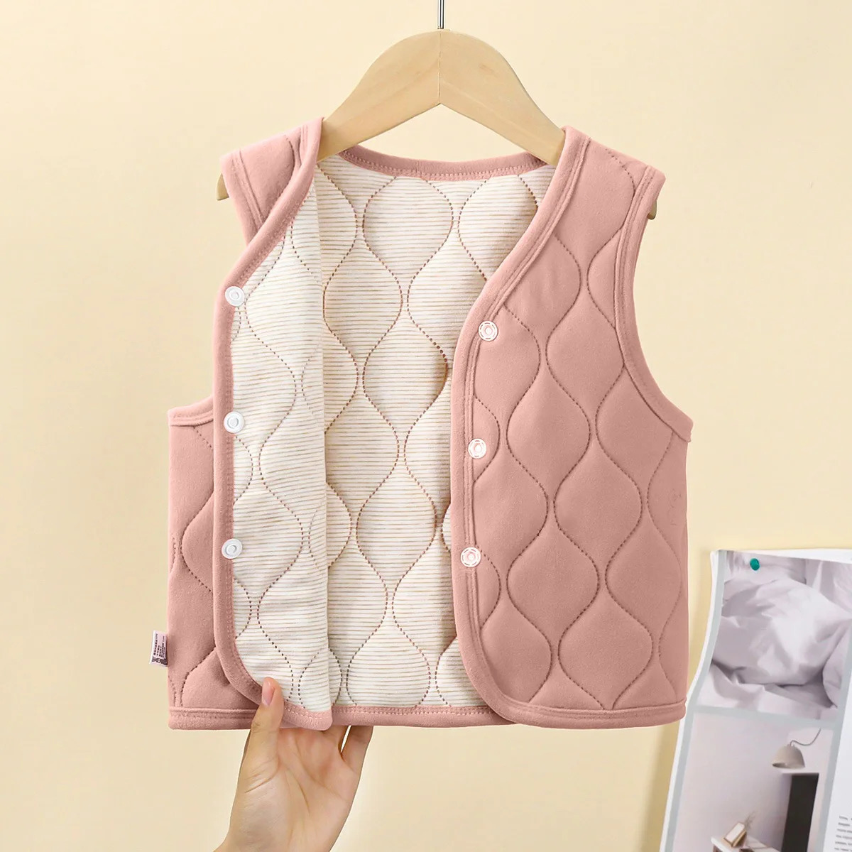 Autumn Winter Uniform Warm Boys Girls Thickened Medium Large Children Inner Baby Wear Single Top Stylish Vest 251215