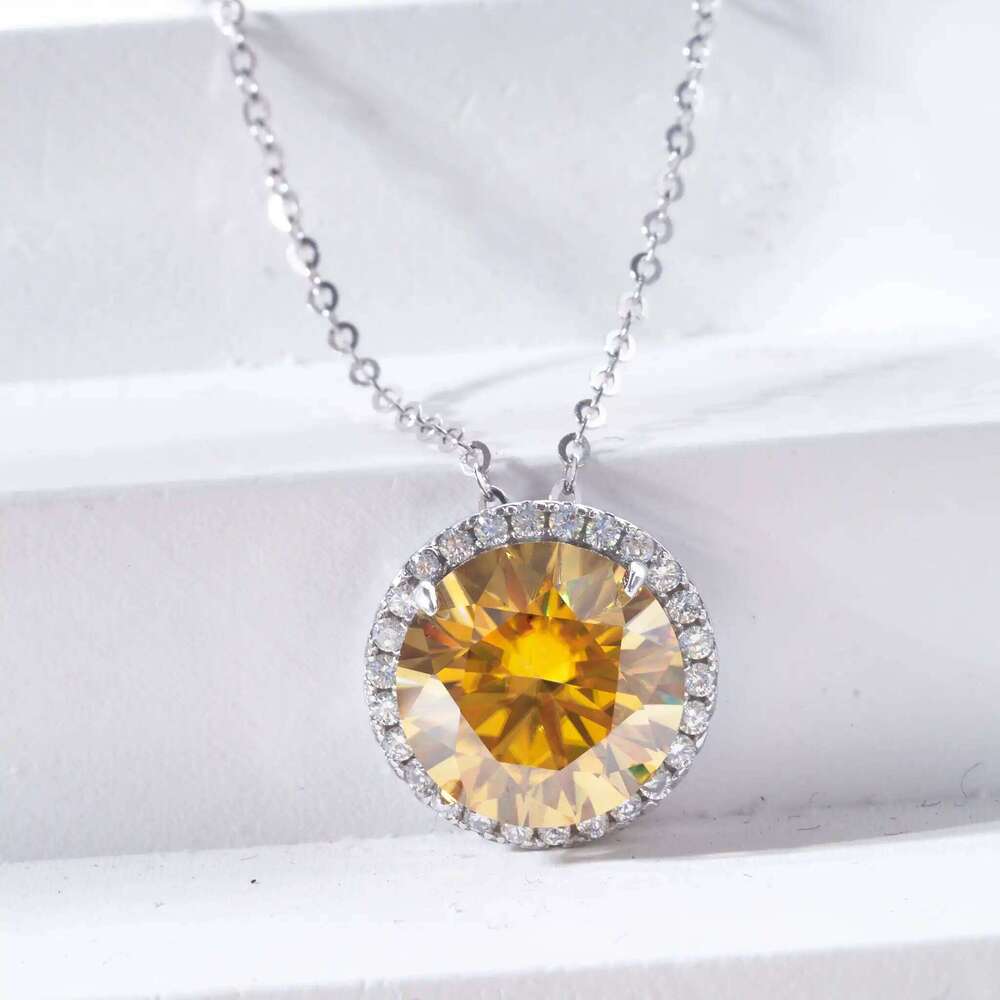 Super Flash 5Carat 11MM D VSS Moissanite Necklace Passed Test Woman S925 Silver Wedding Anniversary Party Birthday Gift d9e
