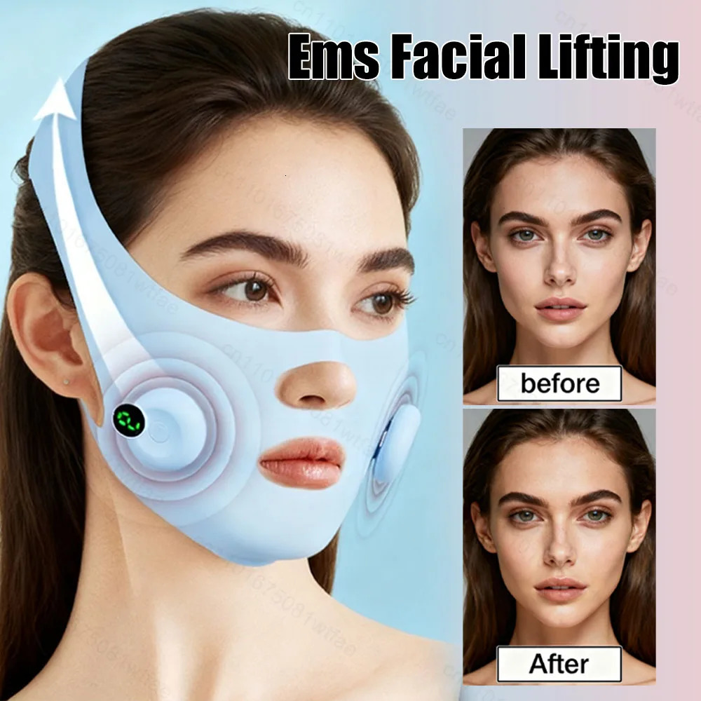 Smart Ems Facial Lifting Microcurrent V Face Elastic Slimming Strap Face Shaping Cheek Lift Up Skin Tightening Facial Massager 251222