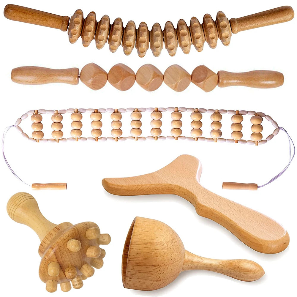 Body Wood Therapy Complete Kit Wooden Maderotherapy Kit for Reductive Massage Colombian Wood Therapy Tools for Body Contour Tool 251222