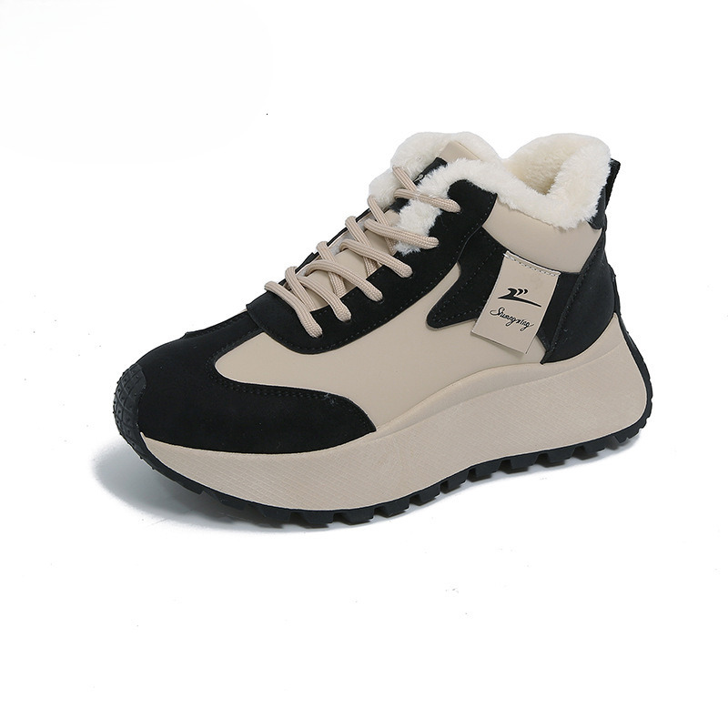 2025 Designer Fashion Women's High Top Thick Suede Warm Sports Cotton Shoes