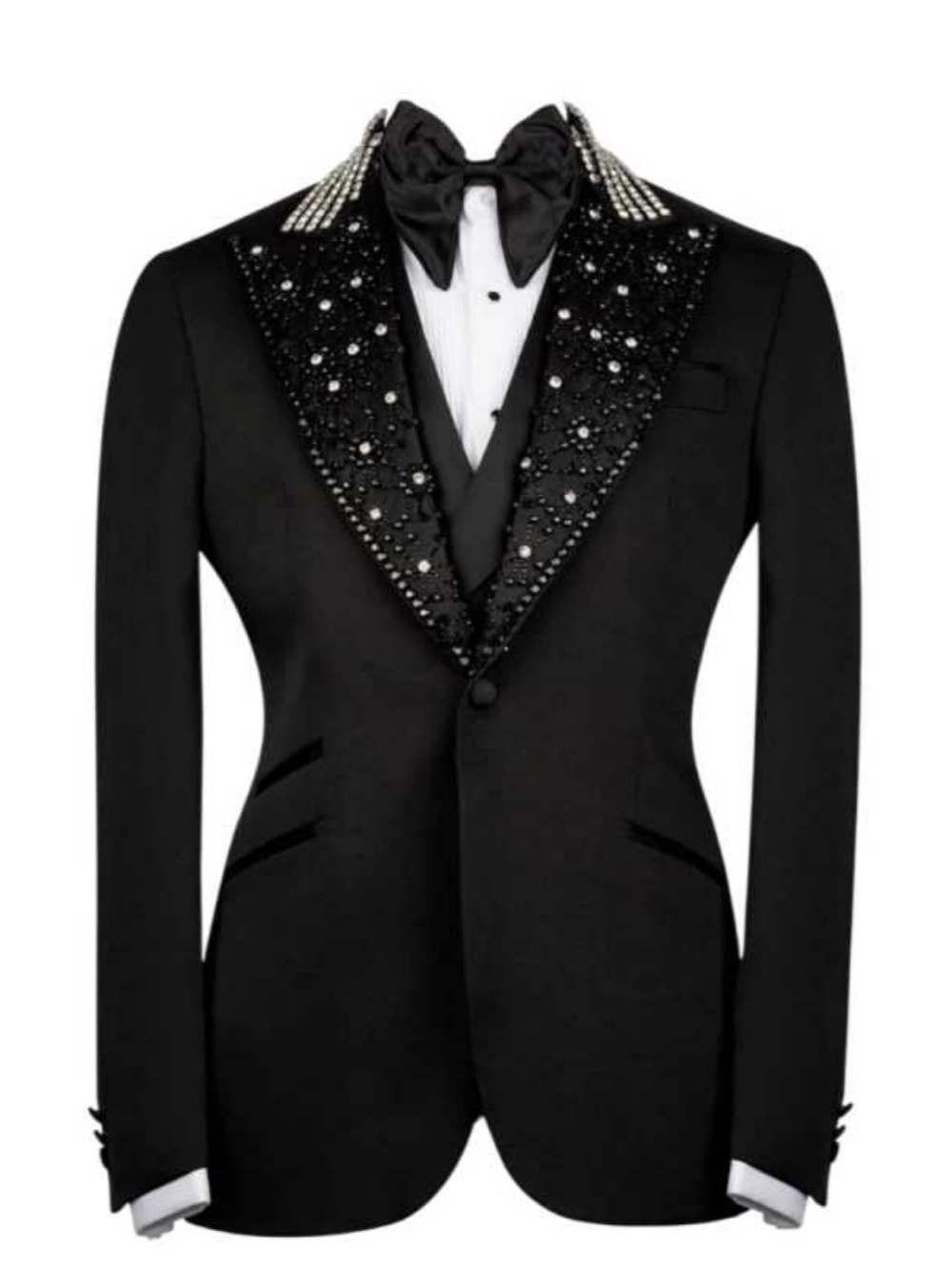 Luxury Wedding Tuxedos Crystal Beaded 1 Piece Set Jacket Men Suit Exquisite Single Breasted Evening Groom Coat Customized