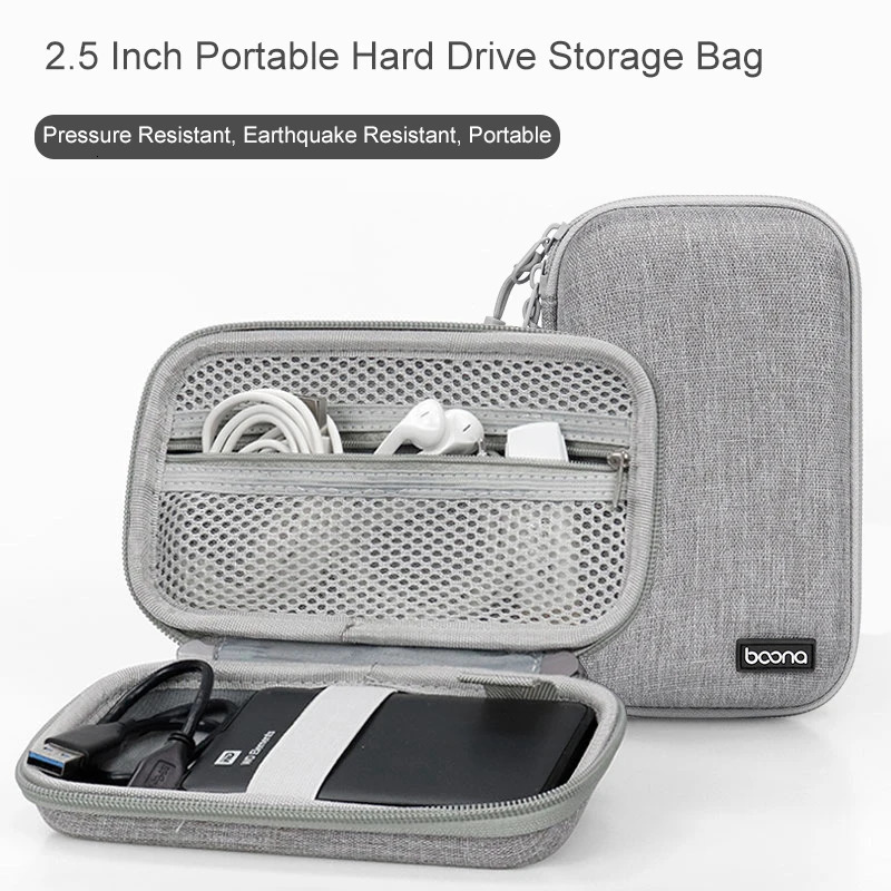 UTHAI Leather EVA Digital Storage Box Portable Hard Shell Digital Tool Storage Bag Headphone Charger Box Data Cable USB U75 251224